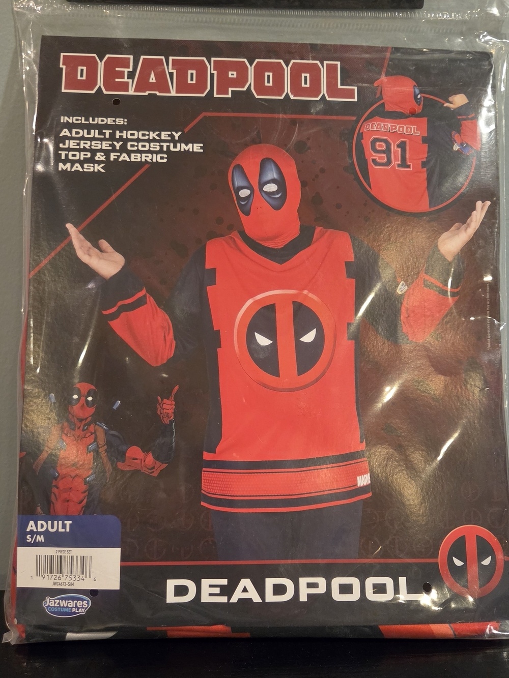 NewDeadpool Jersey Costume - Red and Black